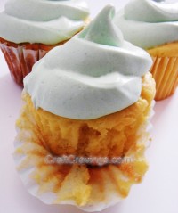 Lemon Greek Yogurt Cupcakes with Lime Jello Frosting