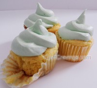 Lemon Greek Yogurt Cupcakes with Lime Jello Frosting