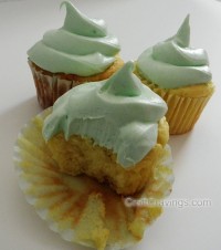 Lemon Greek Yogurt Cupcakes with Lime Jello Frosting