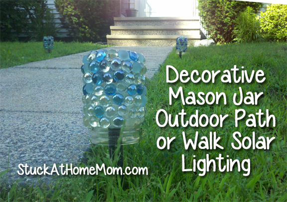 Decorative Mason Jar Outdoor Path or Walk Solar Lighting 