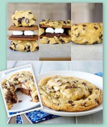 Smores Stuffed Cookies