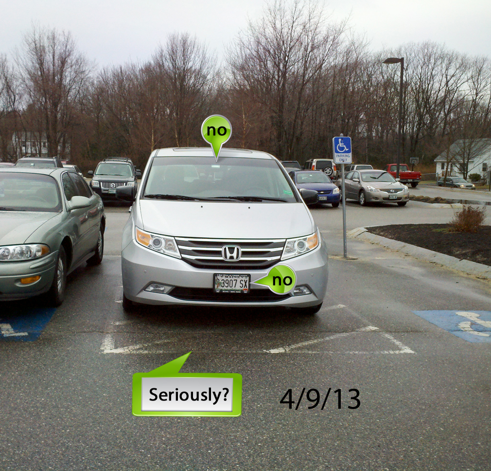 Shaming those who illegally use handicapped parking spaces Shaming those who illegally use handicapped parking spaces