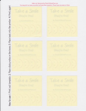 Post-It Notes Template Printout with Post-its