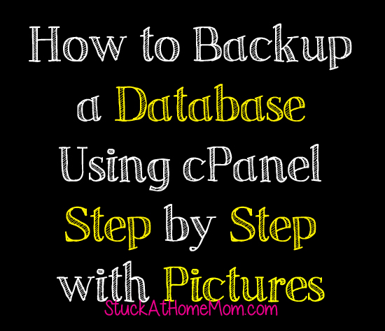 How to Backup a Database Using cPanel Step by Step with Pictures