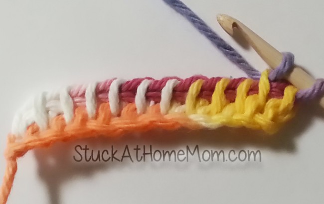 Knitting with a Crochet Needle Afghan Hook Tunisian Stitch