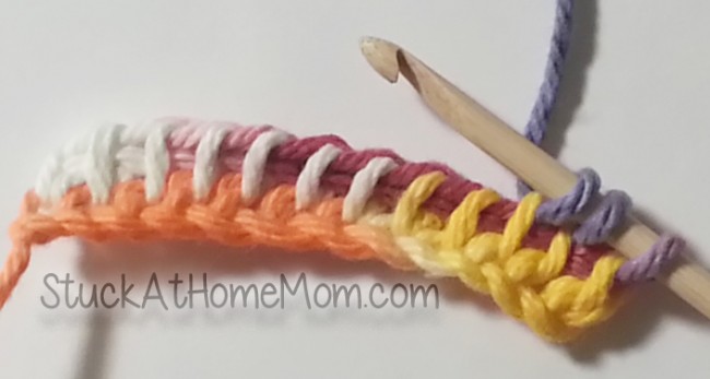 Knitting with a Crochet Needle Afghan Hook Tunisian Stitch