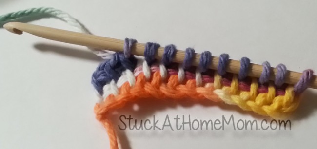 Knitting with a Crochet Needle Afghan Hook Tunisian Stitch