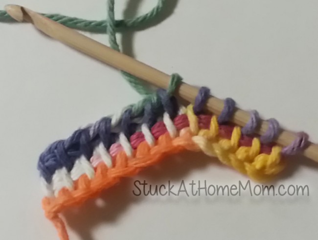 Knitting with a Crochet Needle Afghan Hook Tunisian Stitch