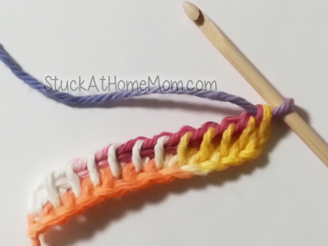 Knitting with a Crochet Needle Afghan Hook Tunisian Stitch