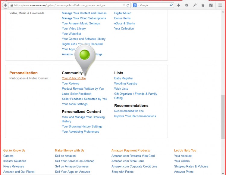 How to find your Amazon Profile