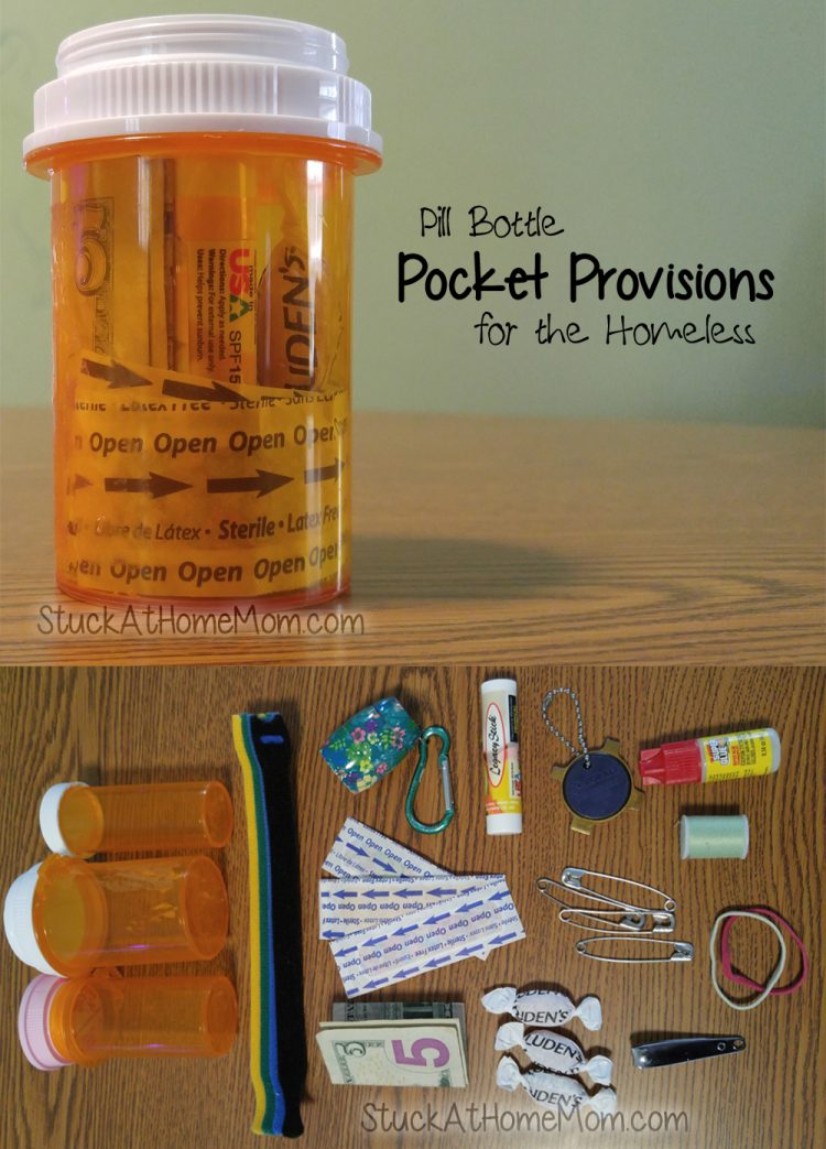 Pay It Forward Pill Bottle Pocket Provisions for the Homeless