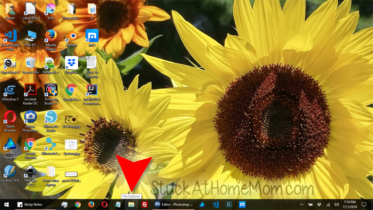 Click on the Folder Icon on your status bar on on your desktop. 