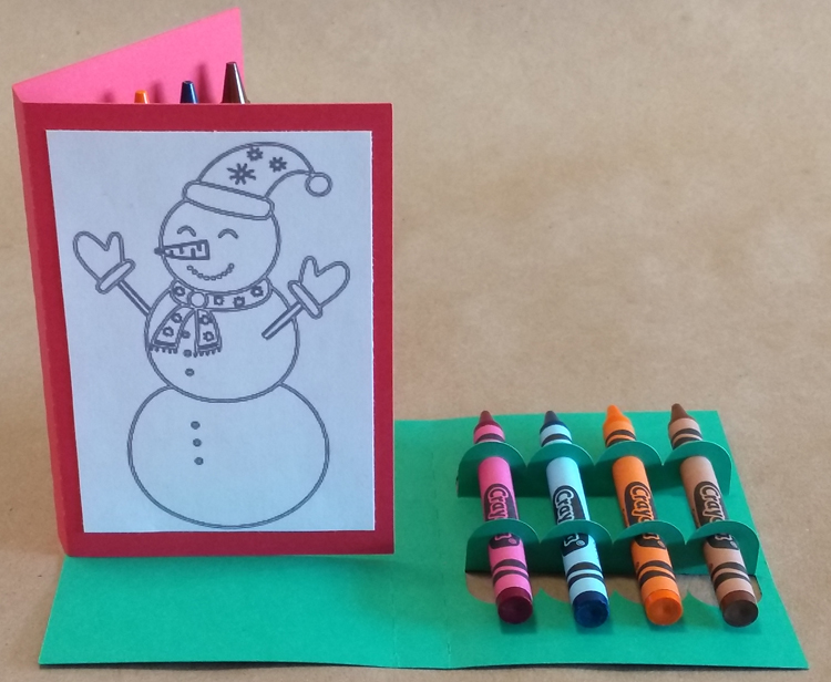 Christmas Crayon Card - Free Printable / Cuttable SVG Template - Silhouette, Cricut, SVG Cutters