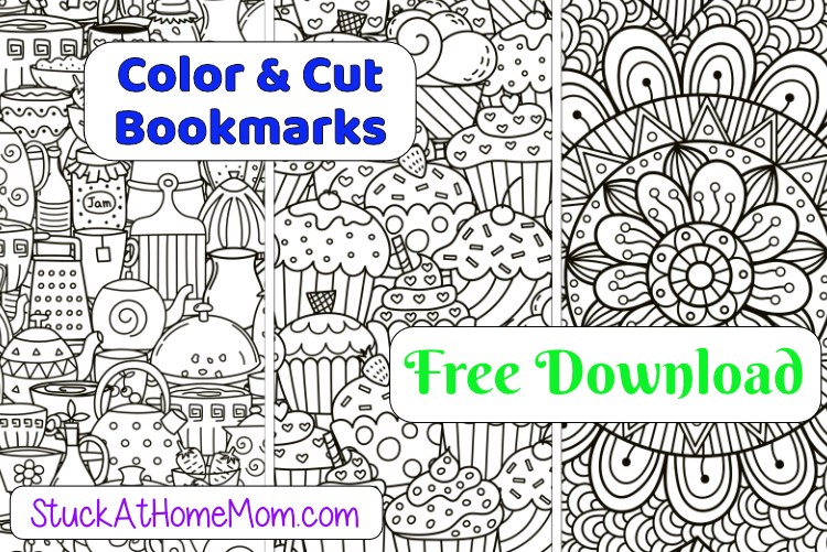 FREE Printable Cut & Color Bookmarks (pdf) #1