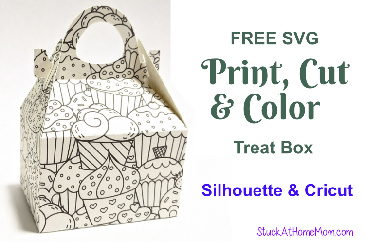 Download FREE SVG Print, Cut & Color Treat Box for Silhouette & Cricut (SVG & .studio3) - @stuckathomemom