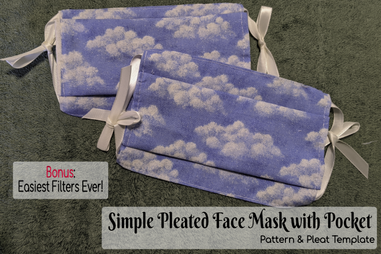 Simple Pleated Face Mask With Pocket Pattern Pleat Template Bonus