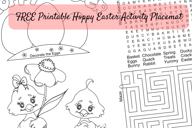 FREE #Printable Hoppy Easter Activity Placemat #3 FREE #Printable Hoppy Easter Activity Placemat #3