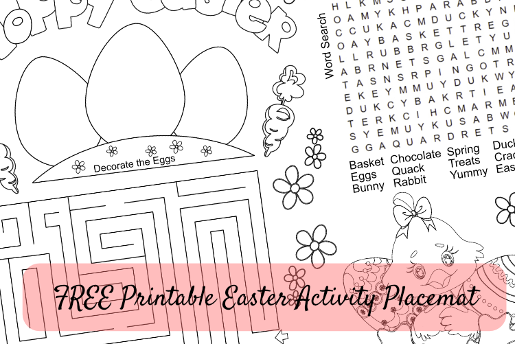 FREE Printable Easter Activity Placemat #2