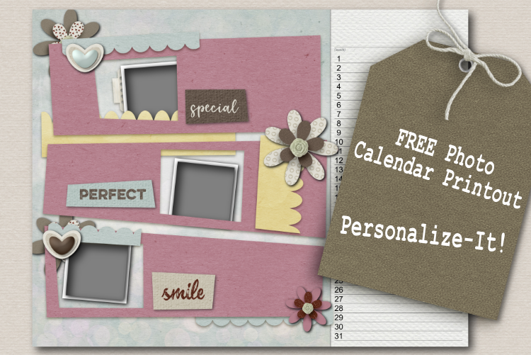 Easy to Personalize FREE Photo Calendar Printout #55 & 55a #ForeverCalendar #FreeCalendar #Scrapbooking #DigitalScrapbooking