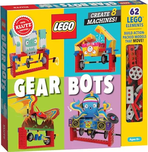 Klutz Lego Gear Bots kit with LEGO pieces and papercraft creatures