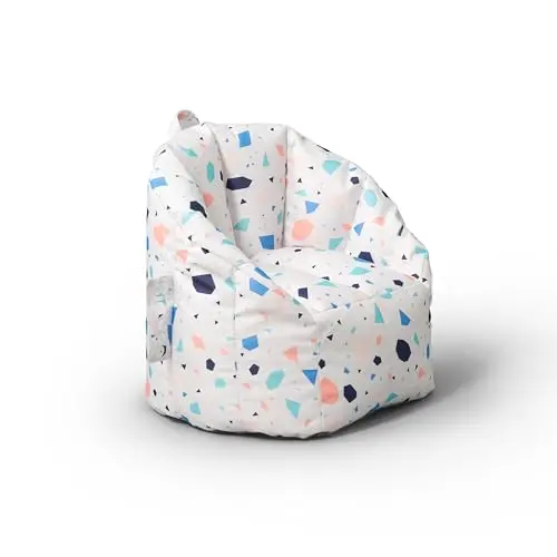 Big Joe Milano small bean bag chair in colorful pattern for young children