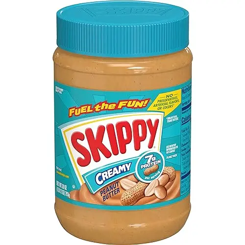 Jar of SKIPPY creamy peanut butter