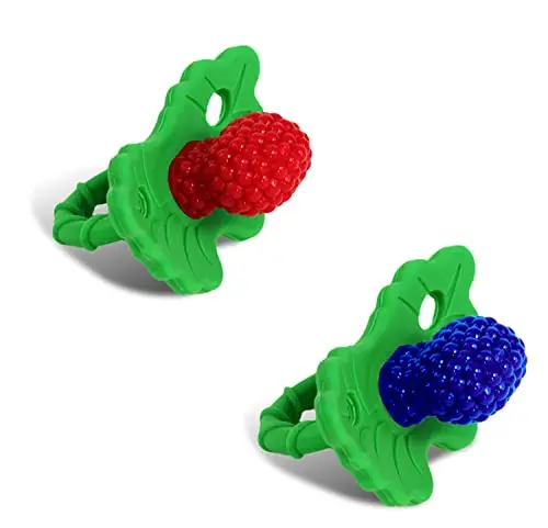 RaZbaby RaZberry teething pacifier with natural berry-like texture for gum relief