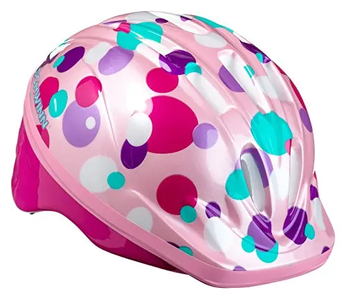 Schwinn toddler bike helmet with colorful polka dot design and adjustable dial