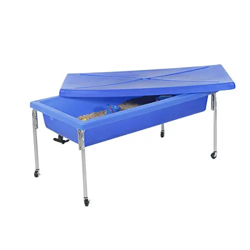 Children's Factory large sensory table with picnic table design and durable construction