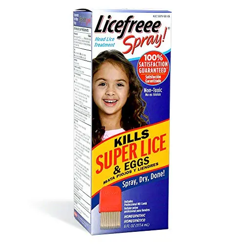 Licefreee lice treatment spray with metal nit comb