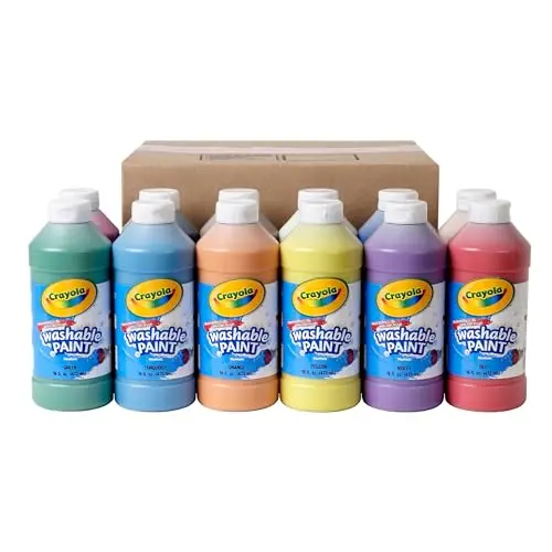 Crayola washable paint set with 12 colors in 16-ounce bottles