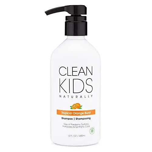 Clean Kids Naturally Tropical Shampoo bottle with Orange Burst scent