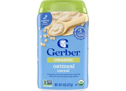 Gerber Organic Stage 1 Baby Oatmeal Cereal package