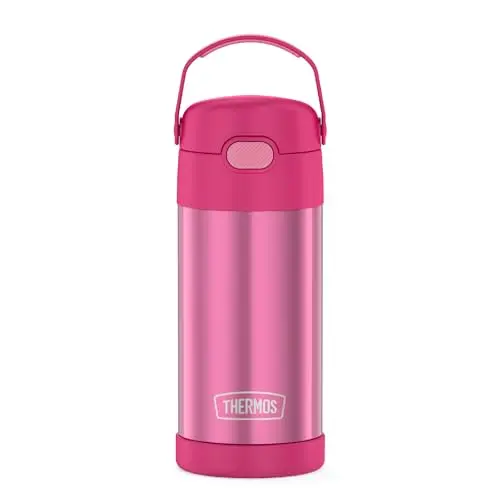 THERMOS FUNTAINER kids water bottle with straw in pink color