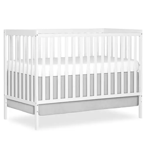 Dream On Me Synergy crib in white showing convertible features