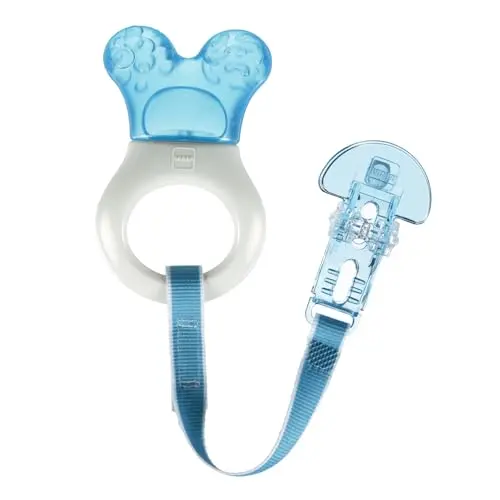 MAM Mini Cooler teether ring with clip for attaching to clothing