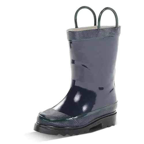 Western Chief navy kids rain boots with pull handles