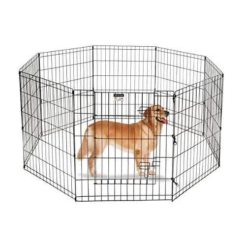 PETMAKER foldable metal dog playpen with eight panels