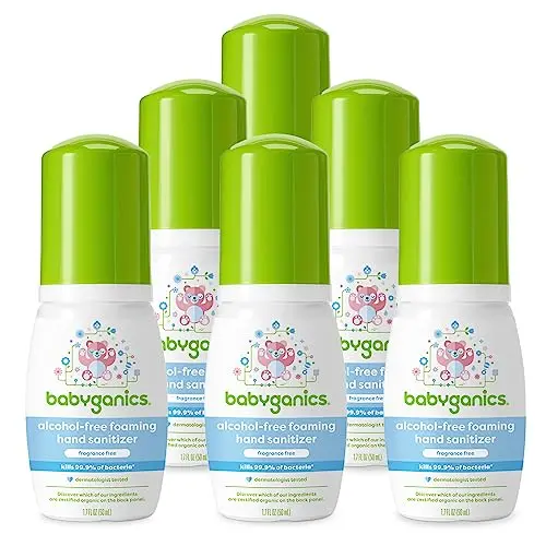 Babyganics travel size foaming hand sanitizer bottles