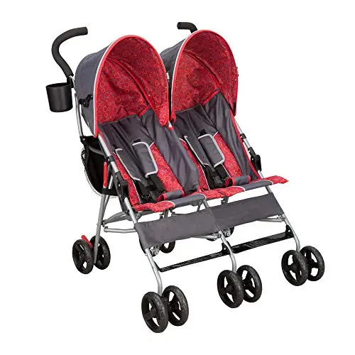 Delta Children LX lightweight double stroller in grey color