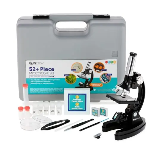AmScope M30 black compound microscope with 52-piece accessory kit