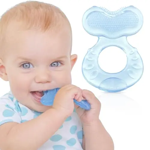 Nuby Silicone Teethe-EEZ fish-shaped teether with bristles and hygienic case