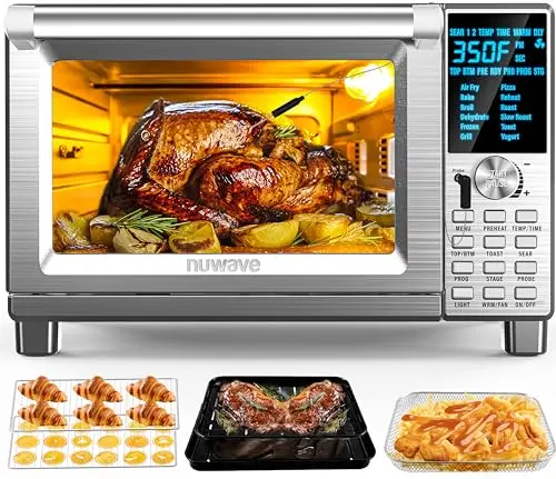 Nuwave Bravo XL air fryer toaster oven with digital controls