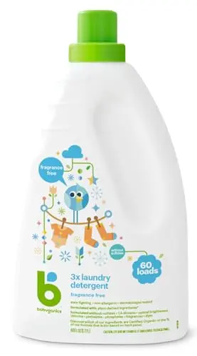 Babyganics 3X baby laundry detergent fragrance-free bottle