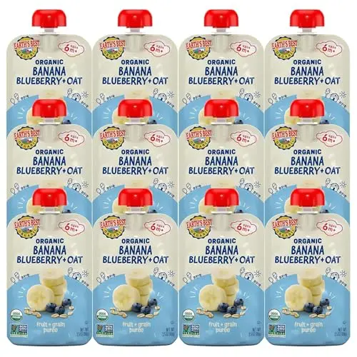Earth's Best Organic Banana Blueberry and Oat Puree pouches