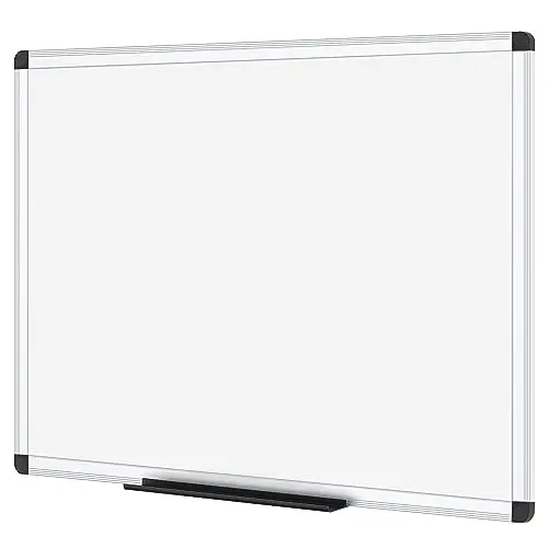 VIZ-PRO magnetic dry erase whiteboard with silver aluminum frame
