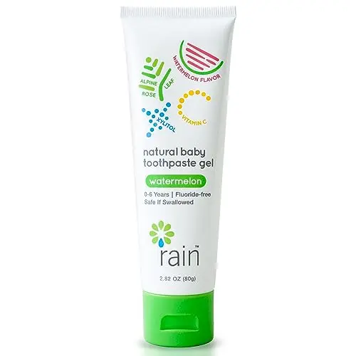 Rain Natural Baby Fluoride Free Kids Toothpaste Gel tube