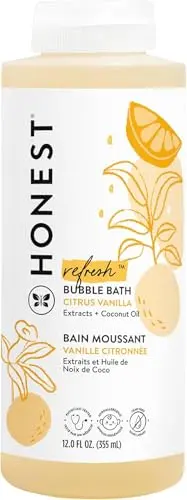 The Honest Company bubble bath bottle with gentle foaming formula