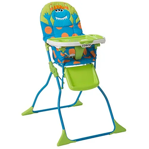 Cosco Simple Fold High Chair folded compactly with monster design