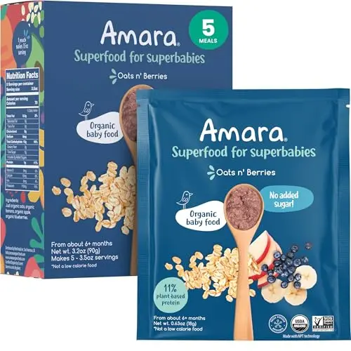 Amara Organic Oats & Berries Baby Food Powder